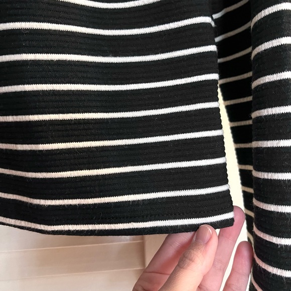 APT 9 Black & White Striped Ribbed Jacket Size M Petite - Picture 8 of 12